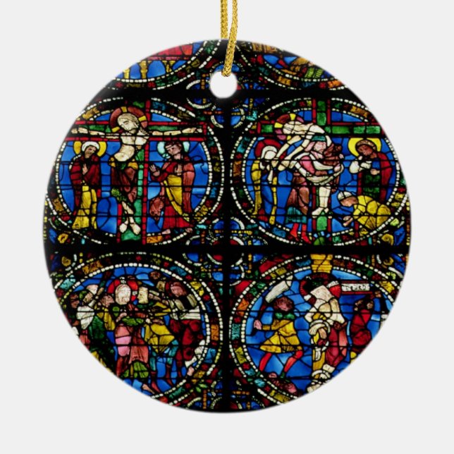 Ornamento De Cerâmica A paixão, janela de lanceta na fachada ocidental, (Frente)