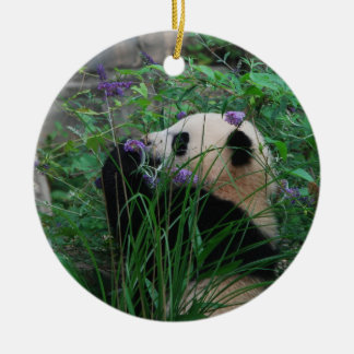 Ornamento De Cerâmica A panda gigante Cub de Bao Bao da criança de flor