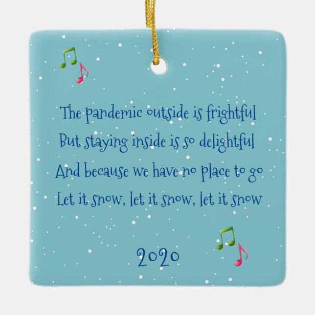 Ornamento De Cerâmica A pandemia lá fora é assustadora 2020 (Frente)
