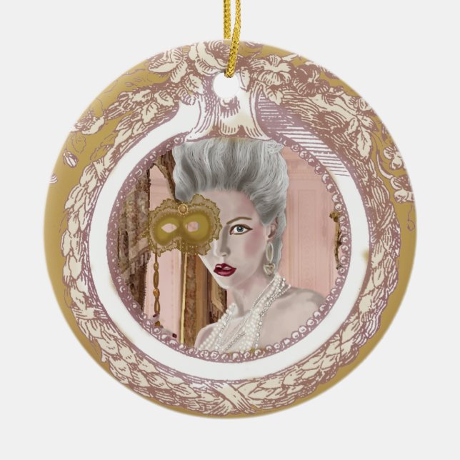 Ornamento De Cerâmica A pergunta c'est voulez-vous Ornament 2 (Frente)