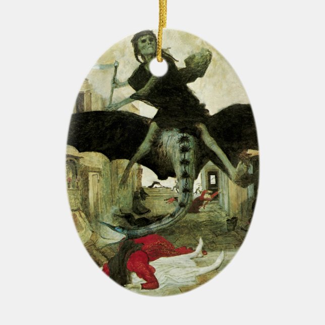 Ornamento De Cerâmica A peste de Arnold Bocklin, simbolismo venenoso (Frente)