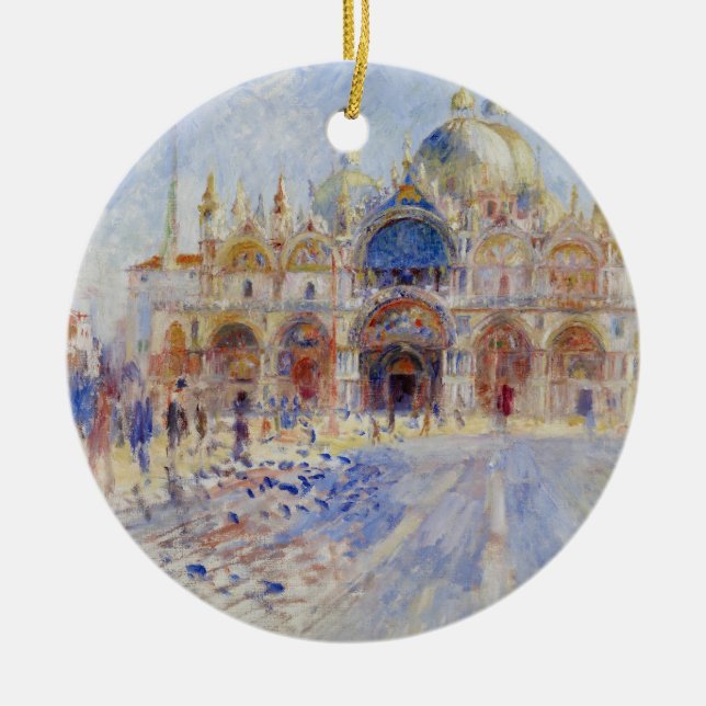 Ornamento De Cerâmica A praça San Marco, Veneza, 1881 (óleo em canvas) (Frente)