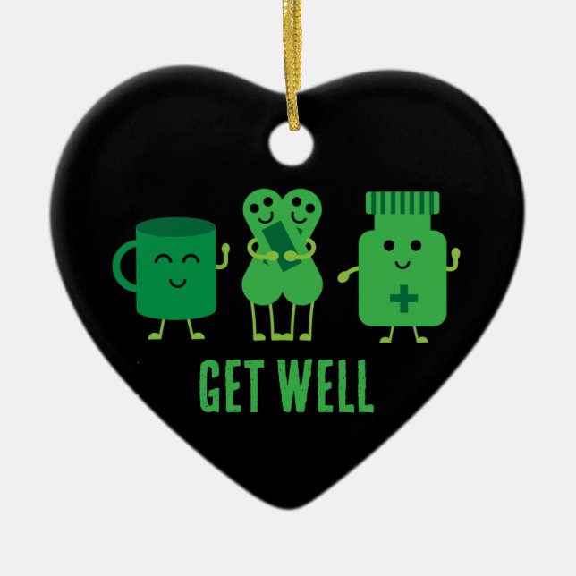 Ornamento De Cerâmica A recuperação de saúde vai ficar bem em breve (Frente)