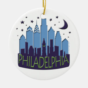 Ornamento De Cerâmica A skyline de Philly mega esfria