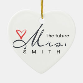 Ornamento De Cerâmica A Sra. futura - personalize seus próprios!