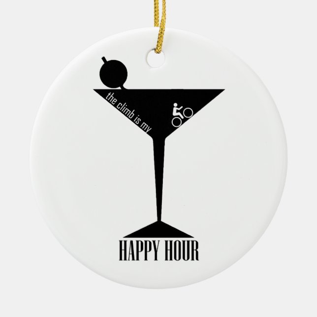 Ornamento De Cerâmica A Subida É A Minha Feliz Hora (Frente)