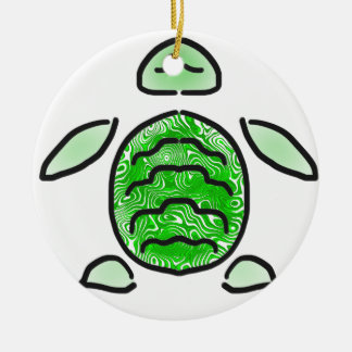 Ornamento De Cerâmica A tartaruga de mar verde bonito