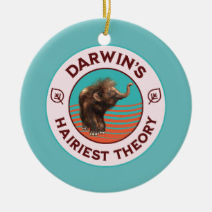Ornamento De Cerâmica A Teoria Mais Hairista de Darwin, Cute Wooly Mammo