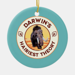Ornamento De Cerâmica A Teoria Mais Peluda de Darwin Mamute Lanoso Fofo 