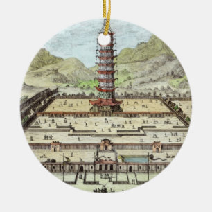 Ornamento De Cerâmica A torre da porcelana de Nanking, chapeia 12 'de