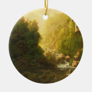 Ornamento De Cerâmica A torrente da montanha, c.1820-30 (óleo em canvas
