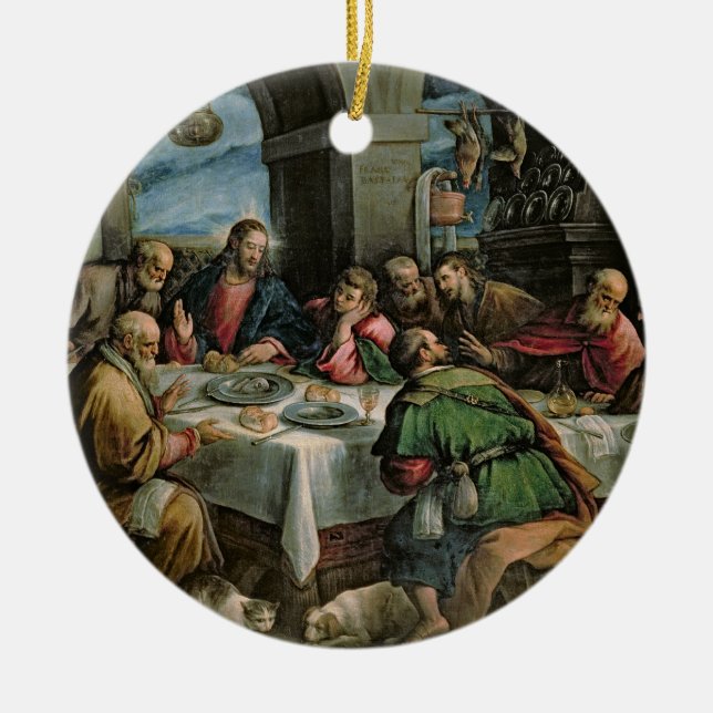 Ornamento De Cerâmica A última ceia 3 (Frente)