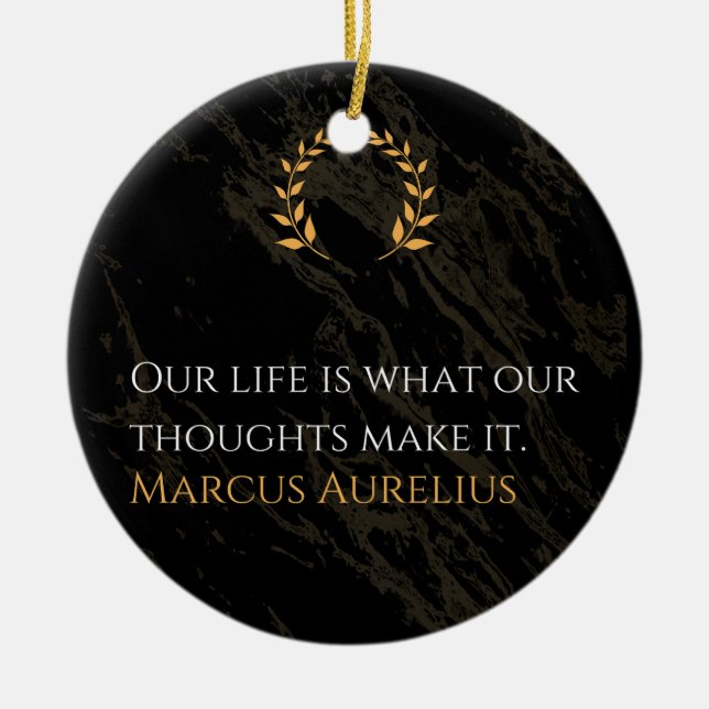 Ornamento De Cerâmica A Verdade de Marcus Aurelius: Moldando a Vida (Frente)