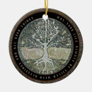 Ornamento De Cerâmica A vida cheia de mensagens de benção