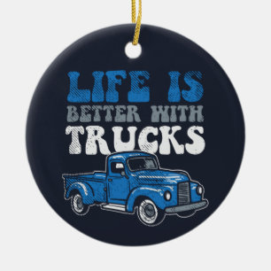 Ornamento De Cerâmica A vida é melhor com a novidade do feriado dos cami