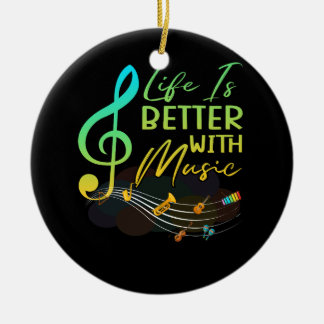Ornamento De Cerâmica A Vida É Melhor Com A Professora De Música Teórica