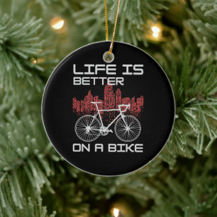 Ornamento De Cerâmica A vida é melhor de bicicleta