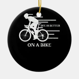 Ornamento De Cerâmica A Vida É Melhor Em Um Ciclo De Bicicleta De Bicicl