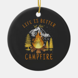 Ornamento De Cerâmica A vida é melhor no Campfire
