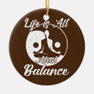 Ornamento De Cerâmica A vida é sobre meditação de equilíbrio ioga