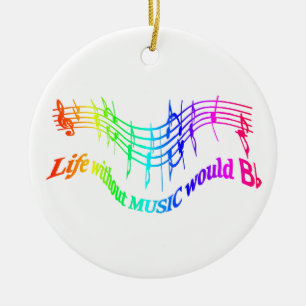 Ornamento De Cerâmica A vida sem música citações lisas do humor de b
