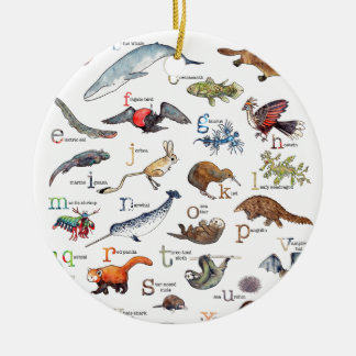 Ornamento De Cerâmica A-Z de animais surpreendentes