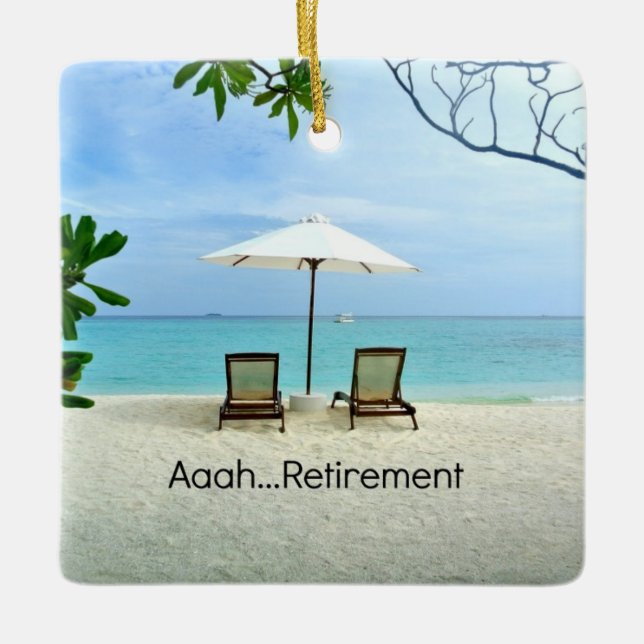 Ornamento De Cerâmica Aaah... aposentadoria (Frente)