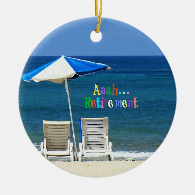 Ornamento De Cerâmica Aaah... aposentadoria  (Frente)