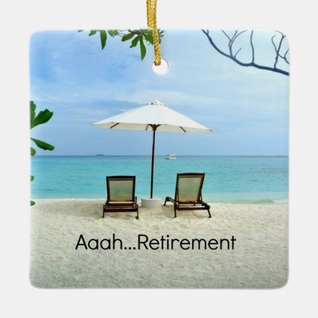 Ornamento De Cerâmica Aaah... aposentadoria (Frente)