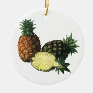 Ornamento De Cerâmica Abacaxis havaianos do vintage, fruta do alimento