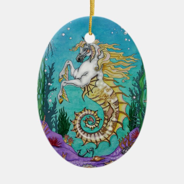 Ornamento De Cerâmica Abaixo de ÁguaCavalo (Frente)