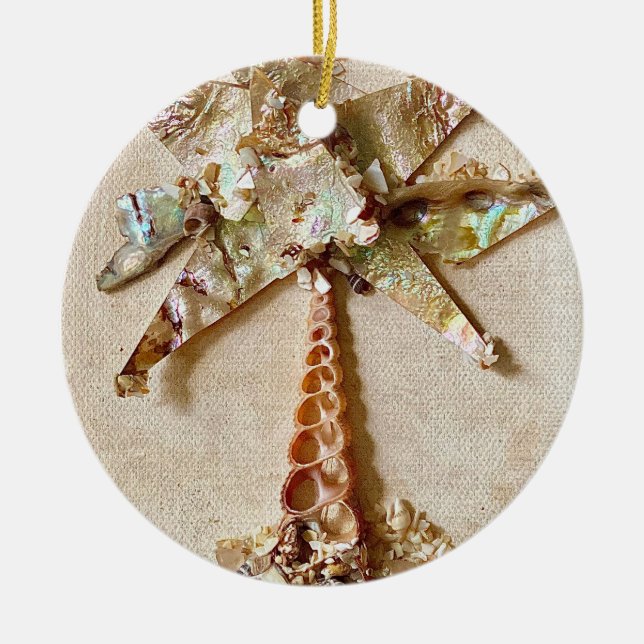 Ornamento De Cerâmica Abalone Tree Ornament (Frente)