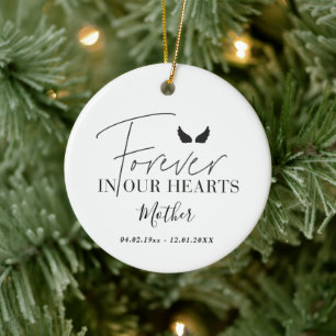 Ornamento De Cerâmica Abas de anjo personalizadas Árvore de Natal Memor