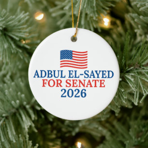 Ornamento De Cerâmica Abdul El-Sayed para Senado Eleição de Natal de 202