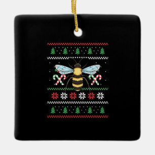 Ornamento De Cerâmica Abelha Animal Bee Feliz Natal