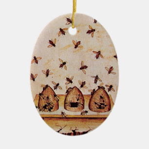 ORNAMENTO DE CERÂMICA ABELHA DO MEL, BEEKEPER