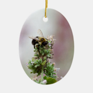 Ornamento De Cerâmica Abelha em Rosa e Mint