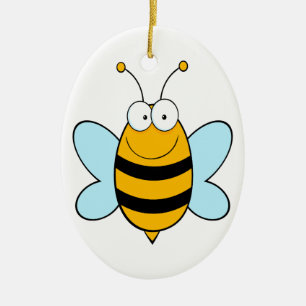 Ornamento De Cerâmica abelha feliz e atrapalhada desenho animado bobo