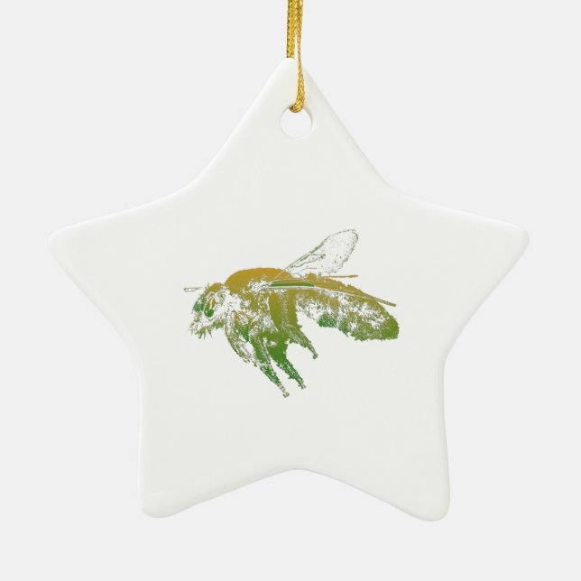 Ornamento De Cerâmica Abelhas - Abelhas - Insetos - Abelhas De Mel - Abe (Verso)