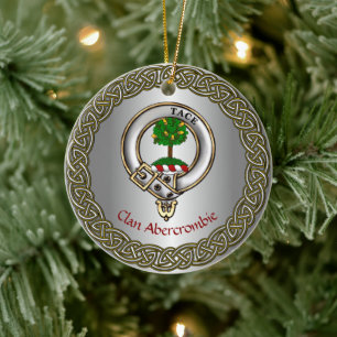 Ornamento De Cerâmica Abercrombie Emblema do Clã/Thistle Tártan Personal