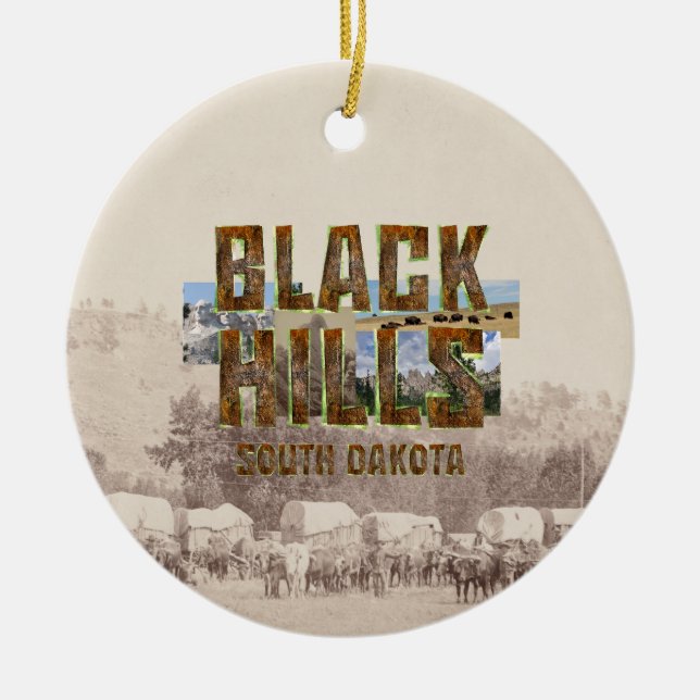 Ornamento De Cerâmica ABH Colinas Pretas (Frente)