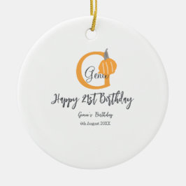 Ornamento De Cerâmica Abóbora-de-laranja no outono 21 rua cinza queda pa