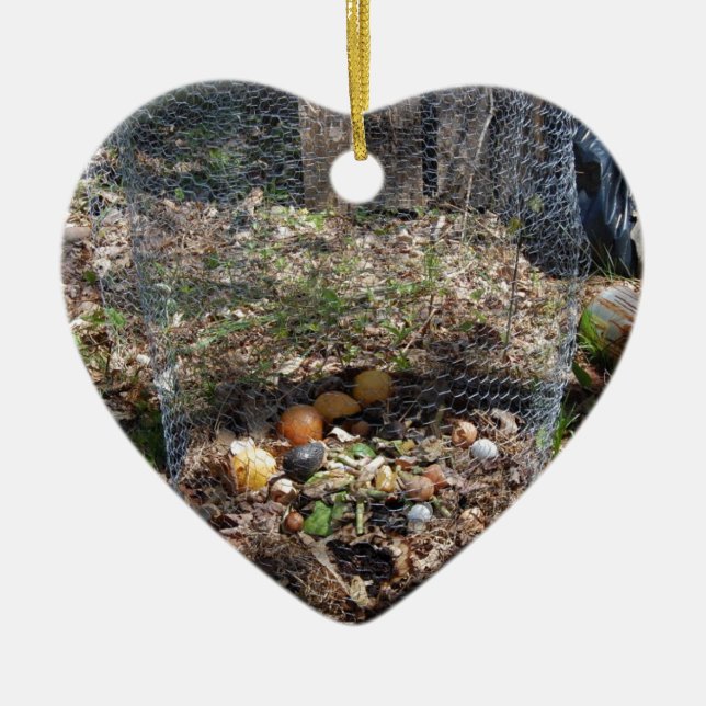 Ornamento De Cerâmica Abrace a pilha do adubo (Frente)