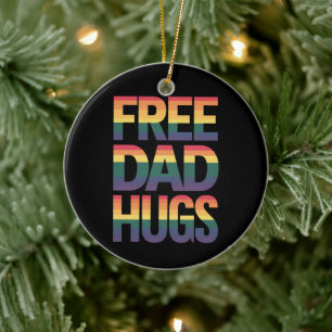 Ornamento De Cerâmica Abraços de Pai de Graça Mês do Orgulho LGBTQ Gay A