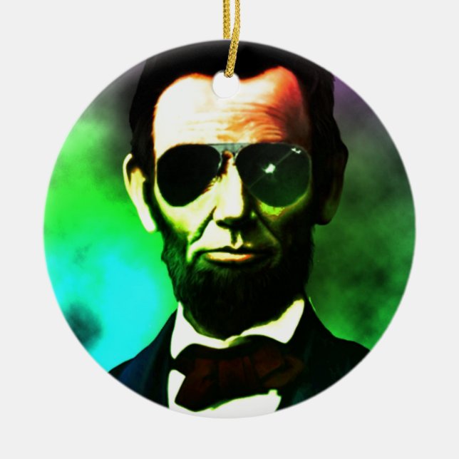 Ornamento De Cerâmica Abraham Lincoln (Frente)