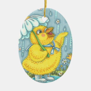 ORNAMENTO DE CERÂMICA ABRIL CHÁ BABY PINTINHO PÁSCOA ORNAM