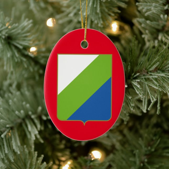 Ornamento De Cerâmica Abruzzo, Italy - coat of arms (Árvore)