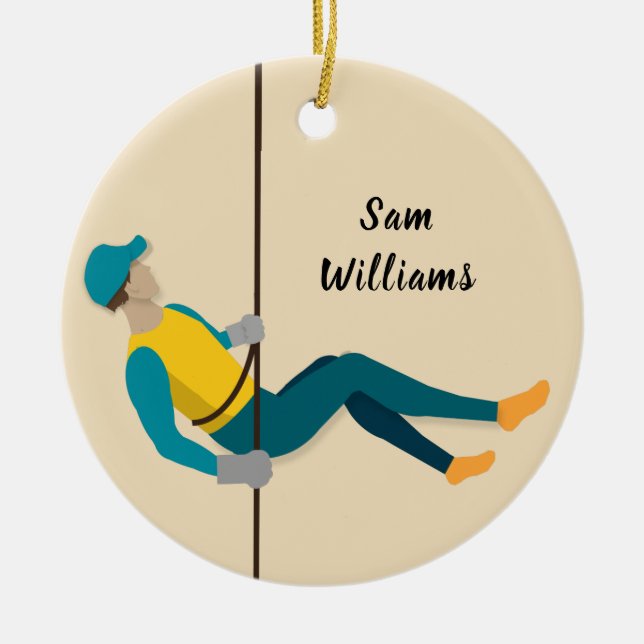 Ornamento De Cerâmica Abseiling (Frente)