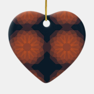 Ornamento De Cerâmica Abstração de flores geométricas laranja, modern