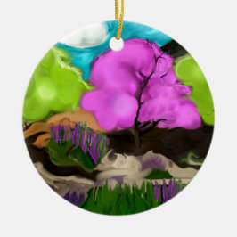 Ornamento De Cerâmica Abstract Art Cotton Candy Trees